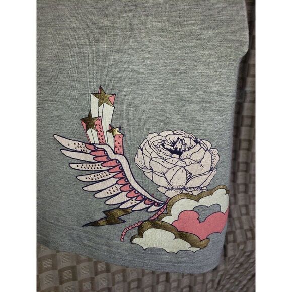 Ecko Red Womens Tank S Rhinestone Floral Chic Y2K Streetwear Gray Hip Hop top - Picture 4 of 6